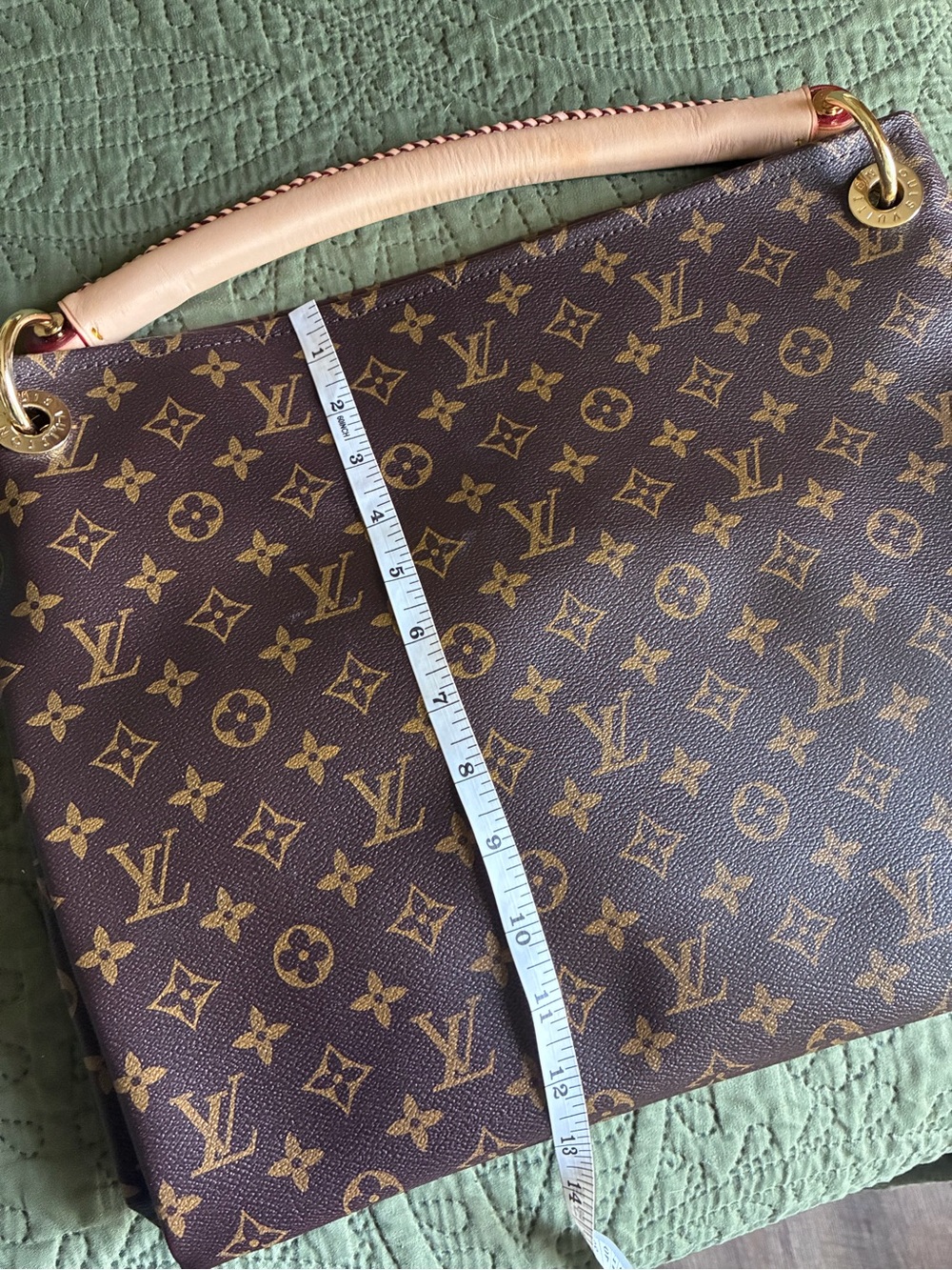 Large Monogram Hobo Handbag with Braided Leather Handle - Picture 5 of 15